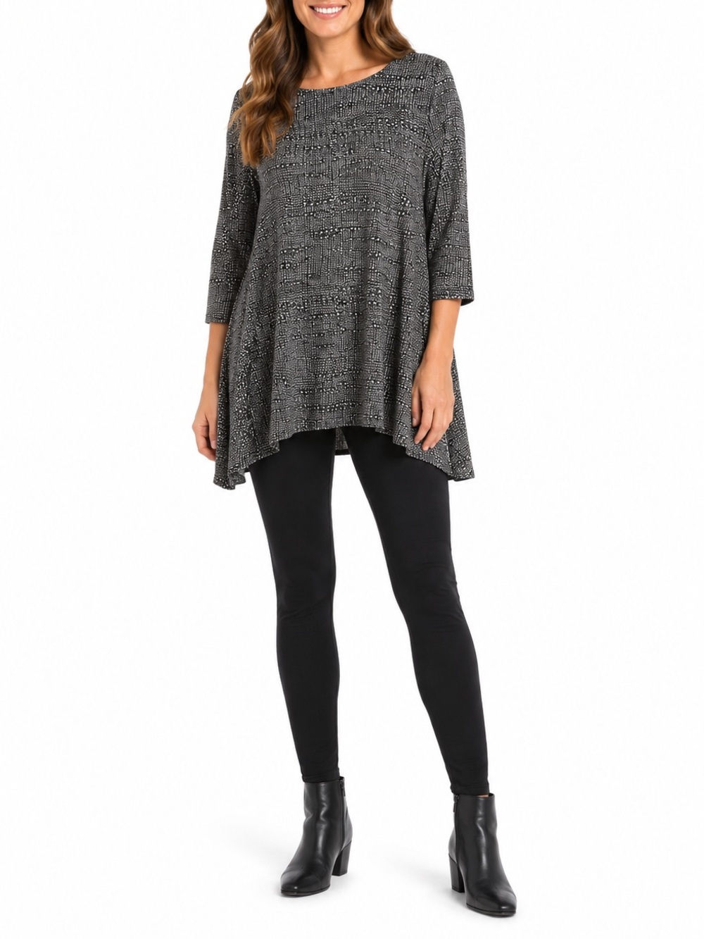Nordstrom Alfani Size Large Black and White Tunic Top